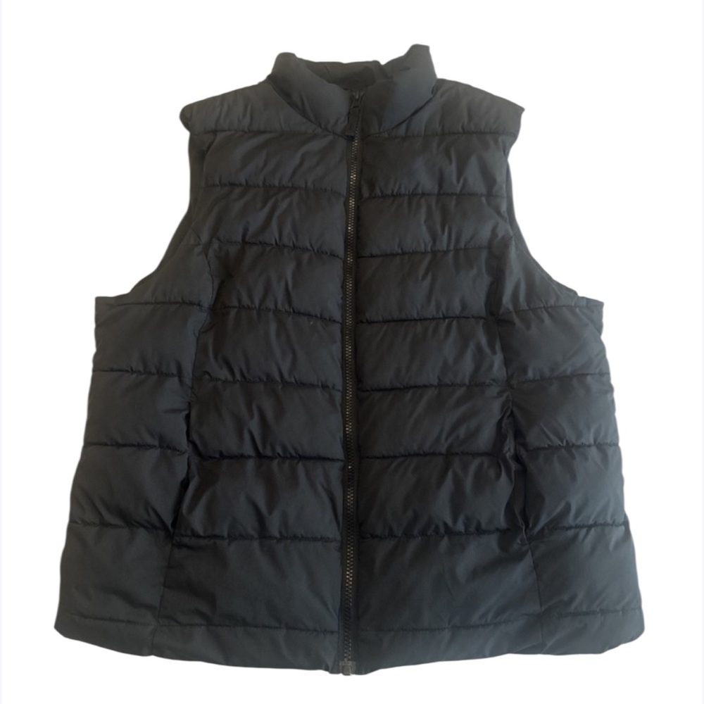 Women's Dip Puffer Vest Coat‎ Jacket Black Size L